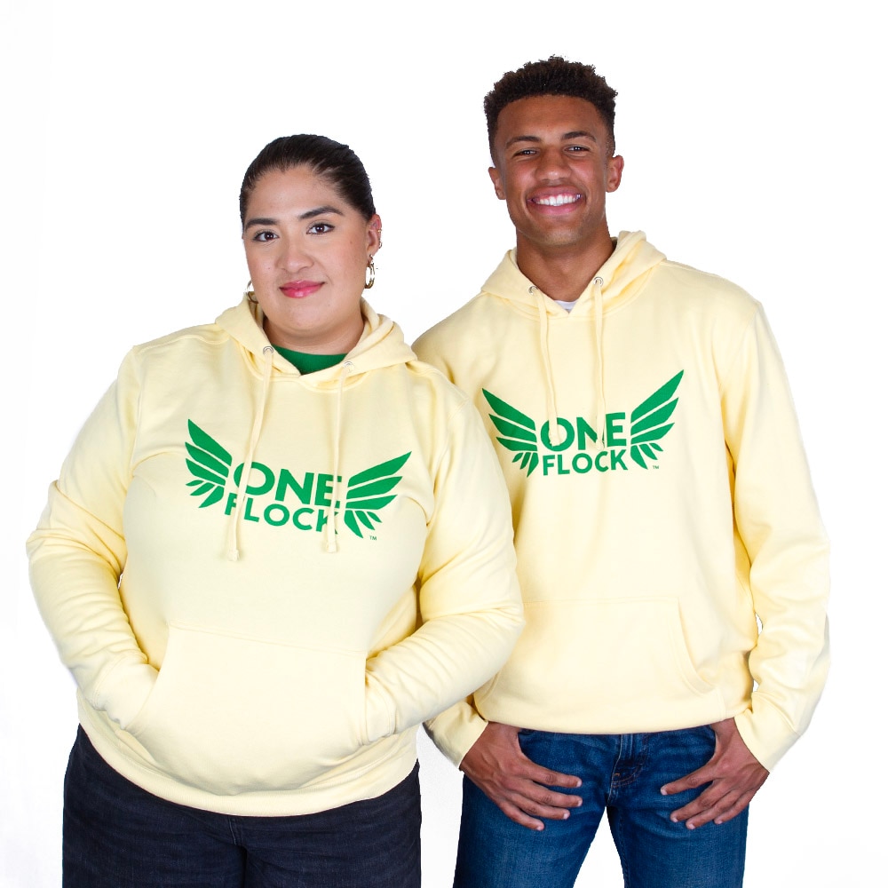 One Flock, McKenzie SewOn, Yellow, Hoodie, Cotton Blend, Men, Unisex, Football, One Flock, Pullover, Sweatshirt, 965614